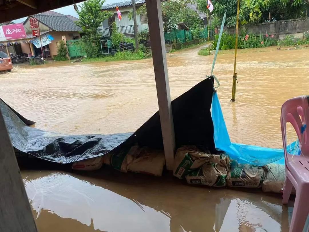 缅甸掸邦大其力市，今天的洪水比前几天更大